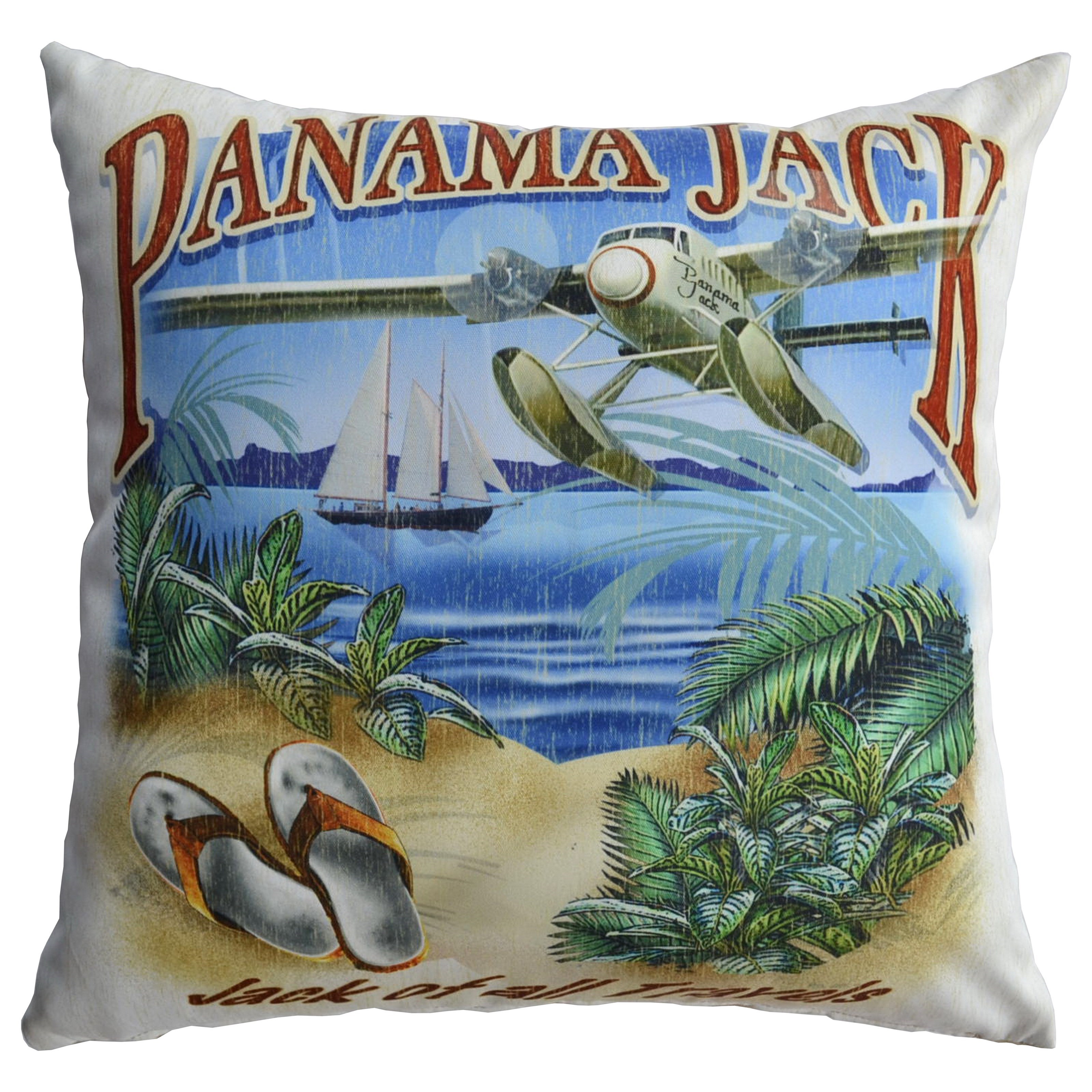 Pelican Reef Panama Jack Pillows and Ottomans PJO 9001 JOT TP Jack of All Travels Throw Pillow Jacksonville Furniture Mart Textiles Throw Pillows